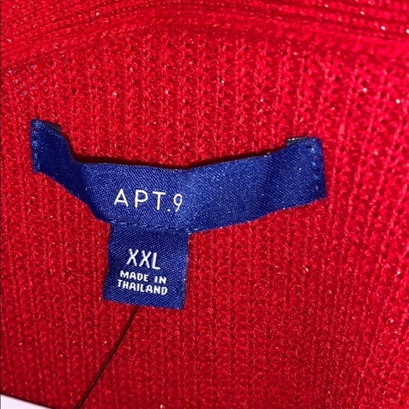 Apt 9 open front red sparkle cardigan - Picture 4 of 6
